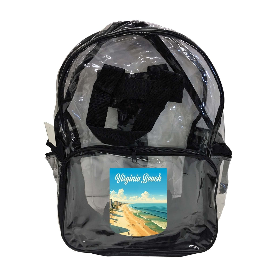 Virginia Beach Virginia Design B Souvenir Clear View Backpack Image 1