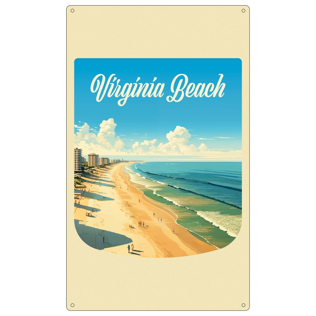 Virginia Beach Virginia Design B Souvenir Metal Sign 9 x 15 Image 1