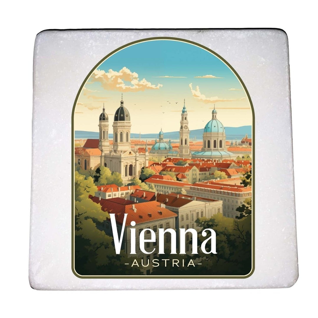 Vienna Austria Design A Souvenir 4x4-Inch Coaster Marble 4 Pack Image 1