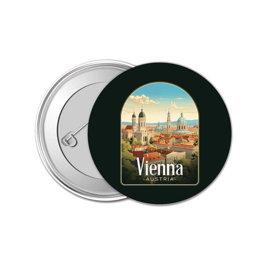 Vienna Austria Design A Souvenir Small 1-Inch Button Pin 4 Pack Image 1