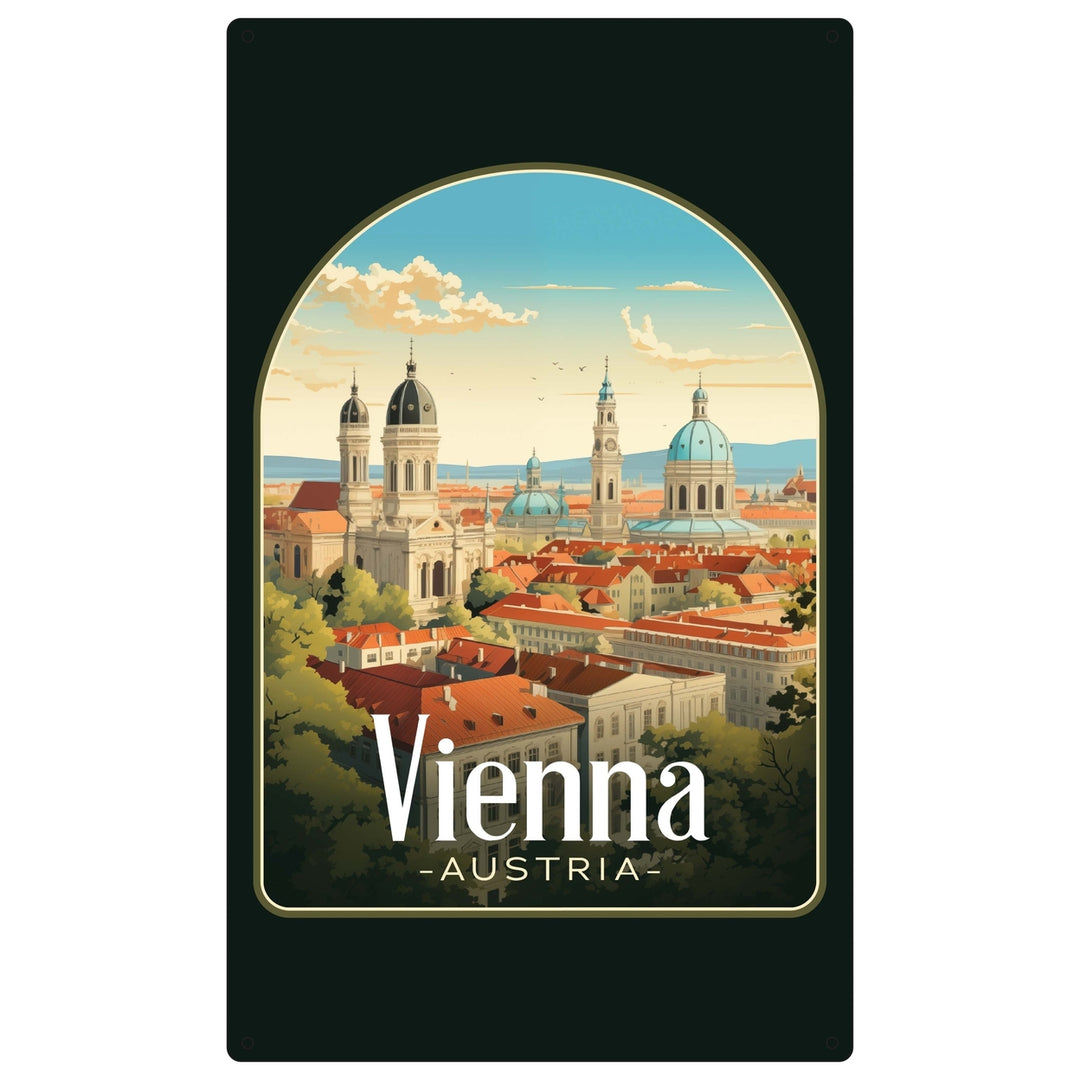 Vienna Austria Design A Souvenir Metal Sign 9 x 15 Image 1