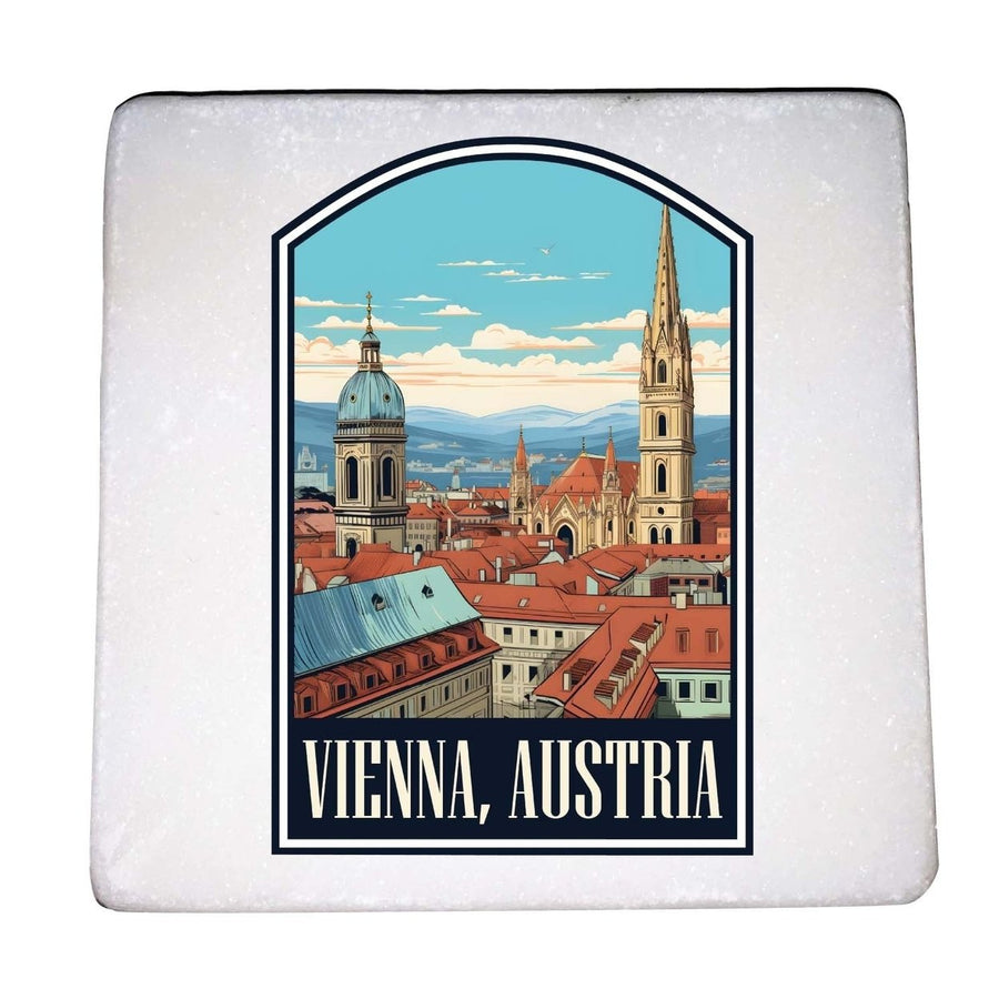 Vienna Austria Design B Souvenir 4x4-Inch Coaster Marble 4 Pack Image 1