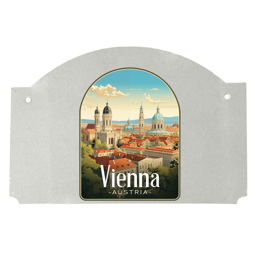 Vienna Austria Design A Souvenir Wood sign flat with string Image 1