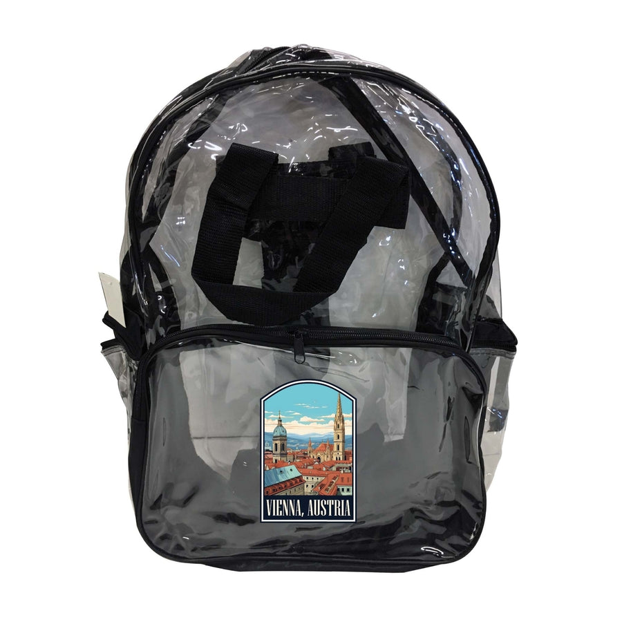 Vienna Austria Design B Souvenir Clear View Backpack Image 1