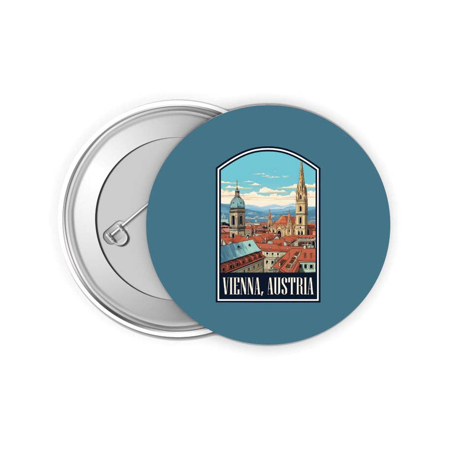 Vienna Austria Design B Souvenir Small 2-Inch Button Pin 4 Pack Image 1