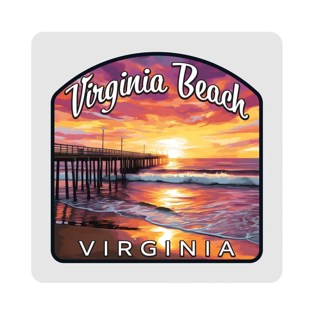 Virginia Beach Viginia Design A Souvenir 4x4-Inch Coaster Acrylic 4 Pack Image 1