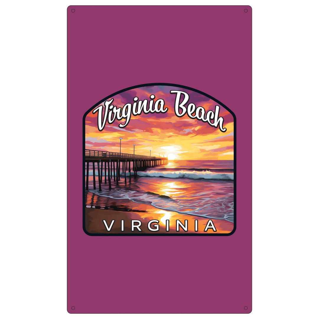 Virginia Beach Viginia Design A Souvenir Metal Sign 9 x 15 Image 1