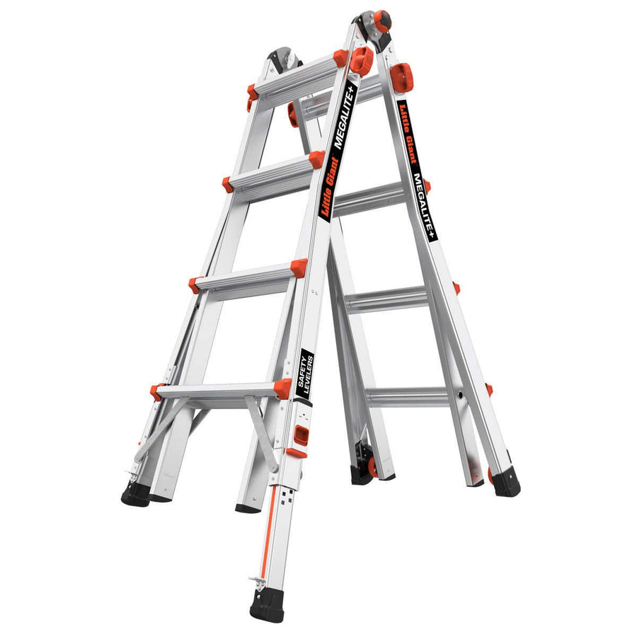 Little Giant MegaLite+ 18 ft. Reach Ladder with Leg Levelers Image 1