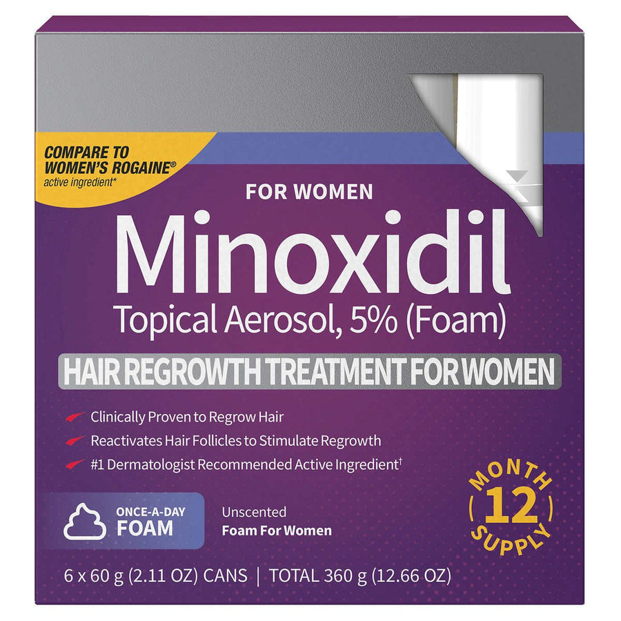 Hair Regrowth Treatment Minoxidil Foam for Women2.11 Fluid Ounce (Pack of 6) Image 1