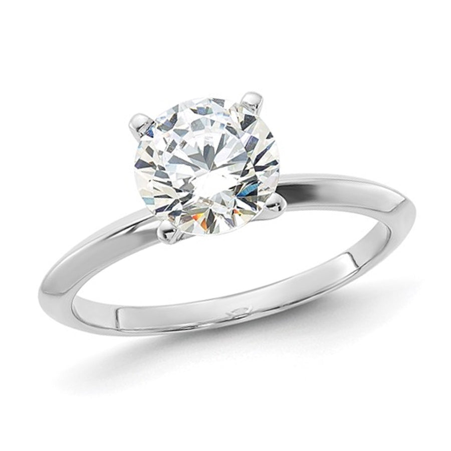 Sterling Silver Synthetic Cubic Zirconia (CZ) Solitaire Engagement Ring Ring Image 1