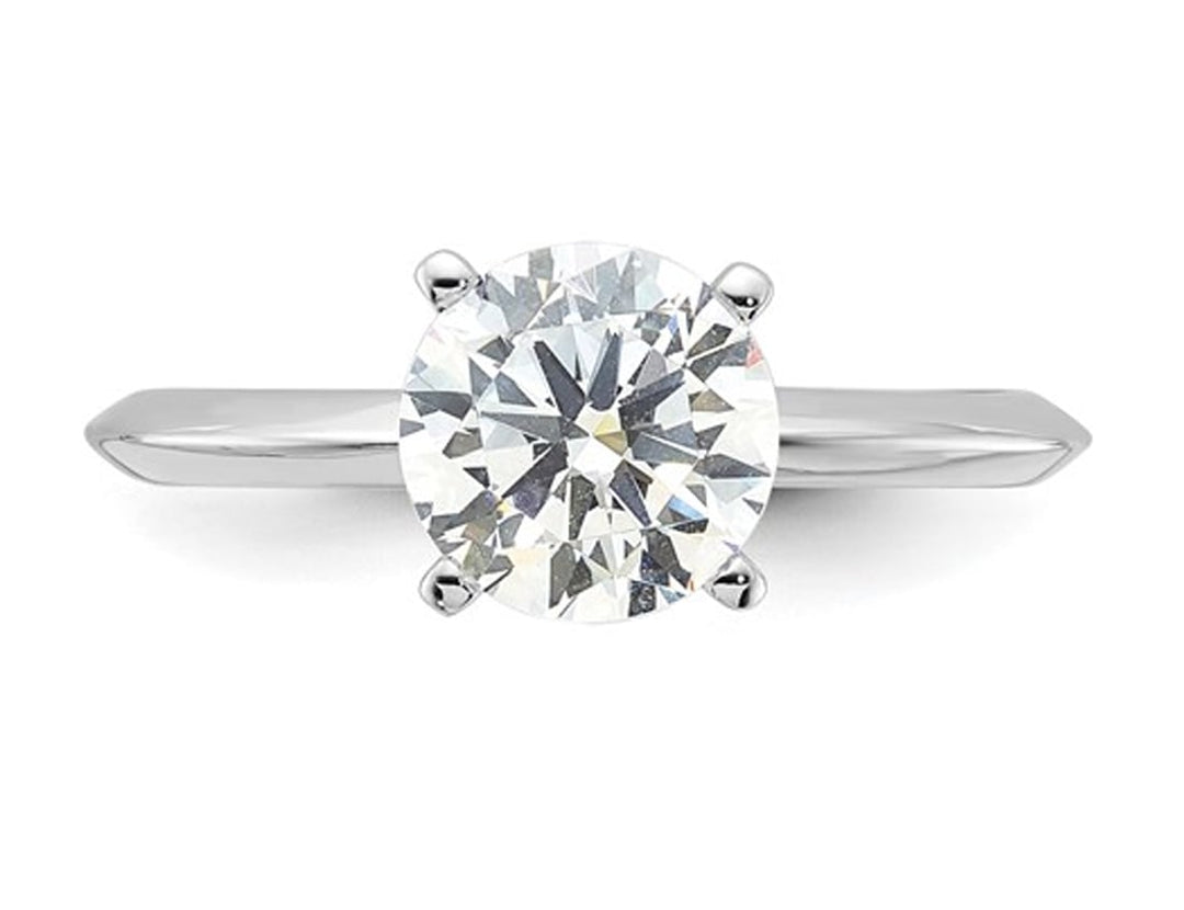 Sterling Silver Synthetic Cubic Zirconia (CZ) Solitaire Engagement Ring Ring Image 3