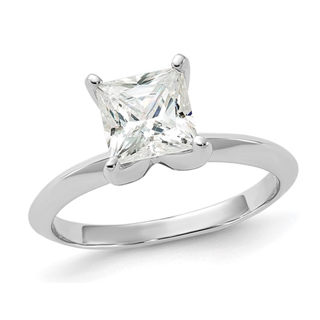 Sterling Silver Solitaire Engagement Ring with Synthetic Princess Cubic Zirconia (CZ) Image 1