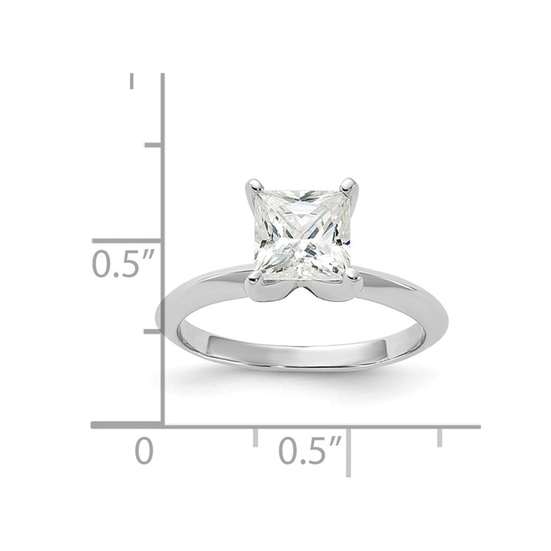 Sterling Silver Solitaire Engagement Ring with Synthetic Princess Cubic Zirconia (CZ) Image 3