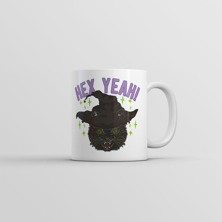 Hex Yeah Mug Funny Halloween Witch Cat Graphic Coffee Cup-11oz Image 1