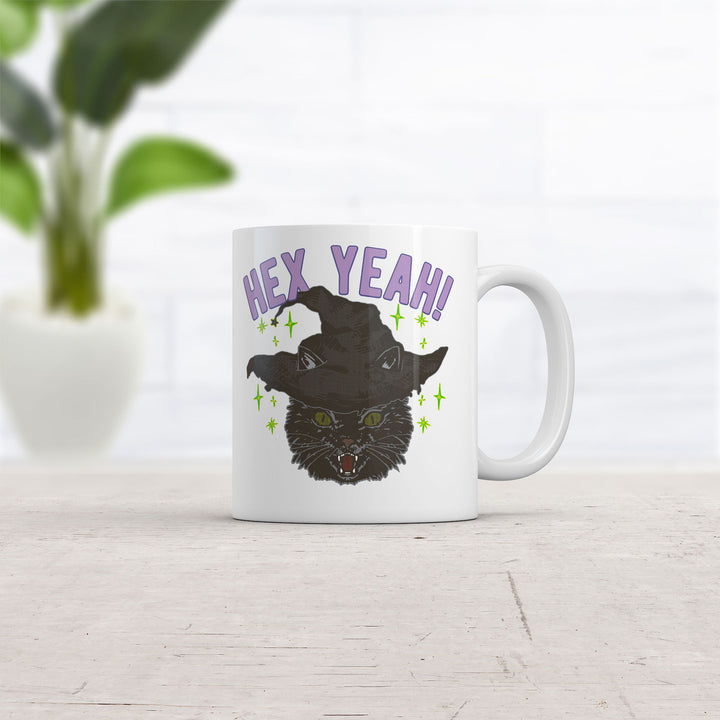 Hex Yeah Mug Funny Halloween Witch Cat Graphic Coffee Cup-11oz Image 2