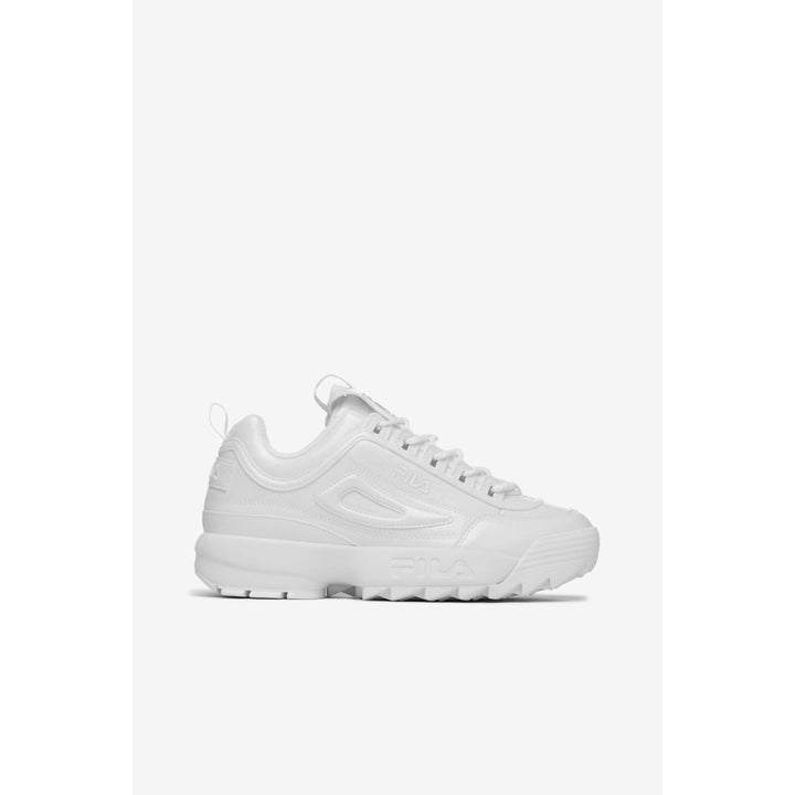 FILA Womens Disruptor 2 Shine Metallic White/White/White - 5XM02337-100 WHITE/WHITE/WHITE Image 1