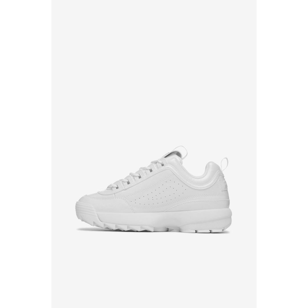 FILA Womens Disruptor 2 Shine Metallic White/White/White - 5XM02337-100 WHITE/WHITE/WHITE Image 2