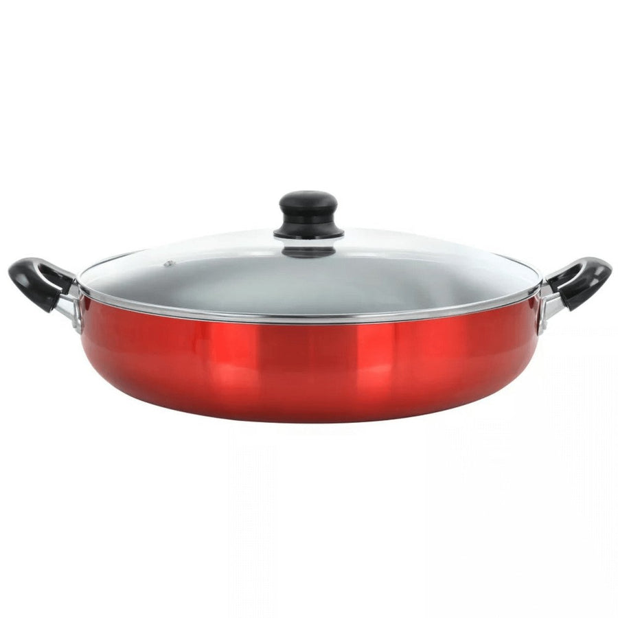 Better Chef 14 Inch Aluminum Non-Stick Deep Fryer Red Model DF1402R Glass Lid Image 1