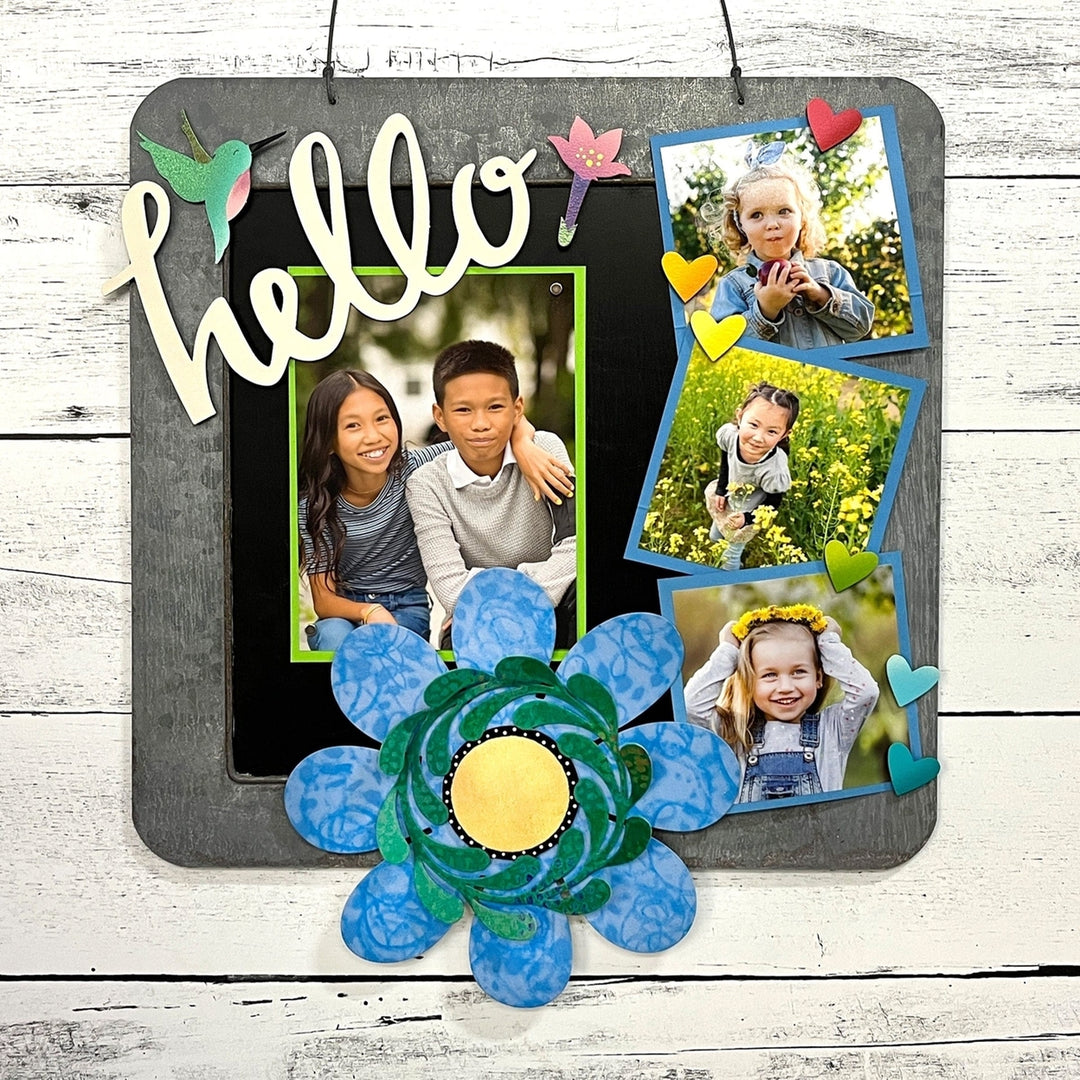 Flower Magnetic Art PopDimensional Blue Flower Magnet With Vine Image 3