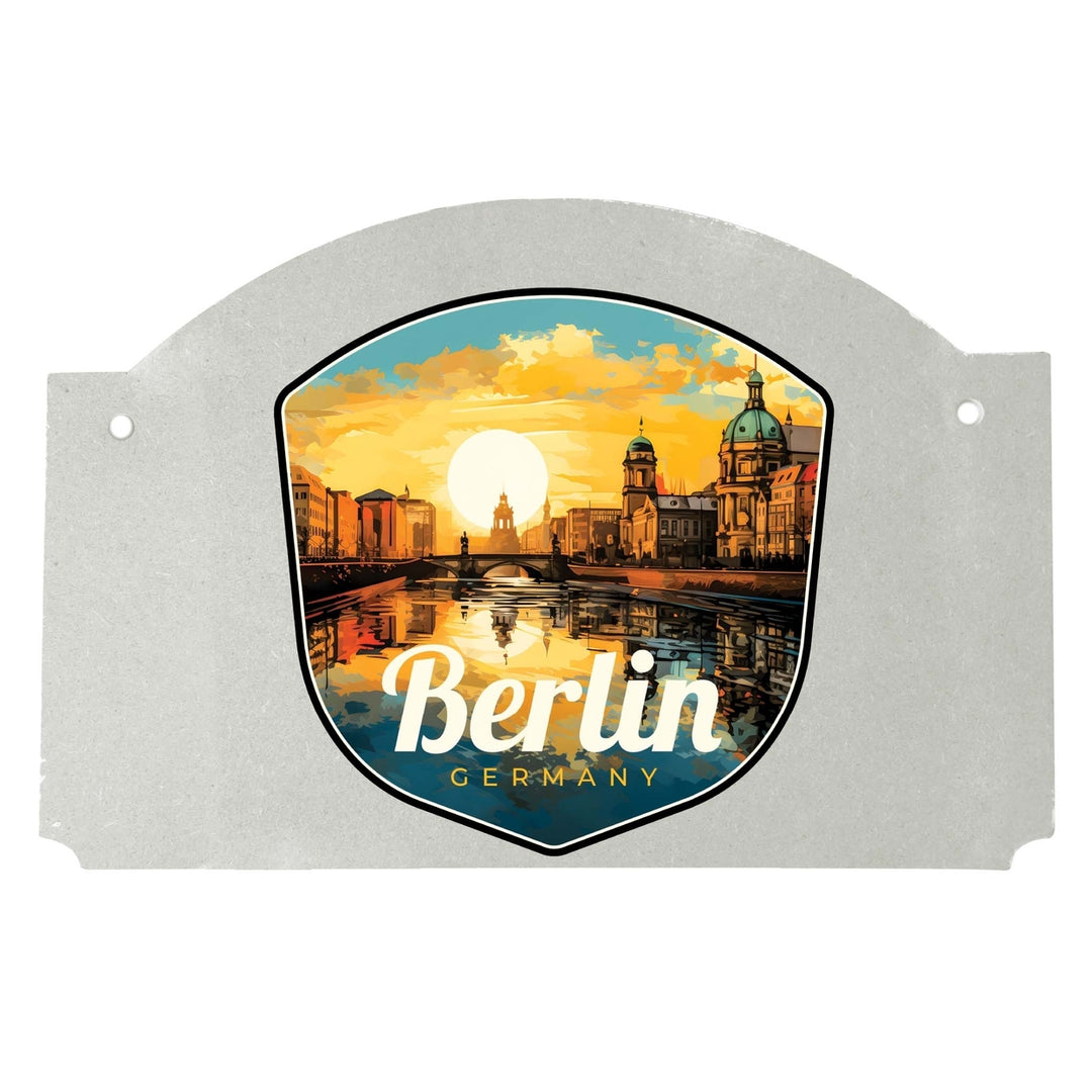 Berlin Germany Design C Souvenir Wood sign flat with string Image 1