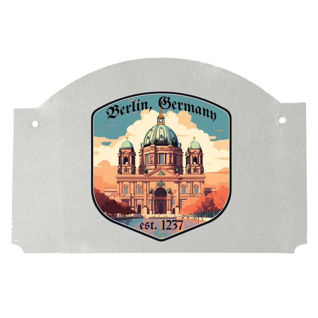 Berlin Germany Design B Souvenir Wood sign flat with string Image 1