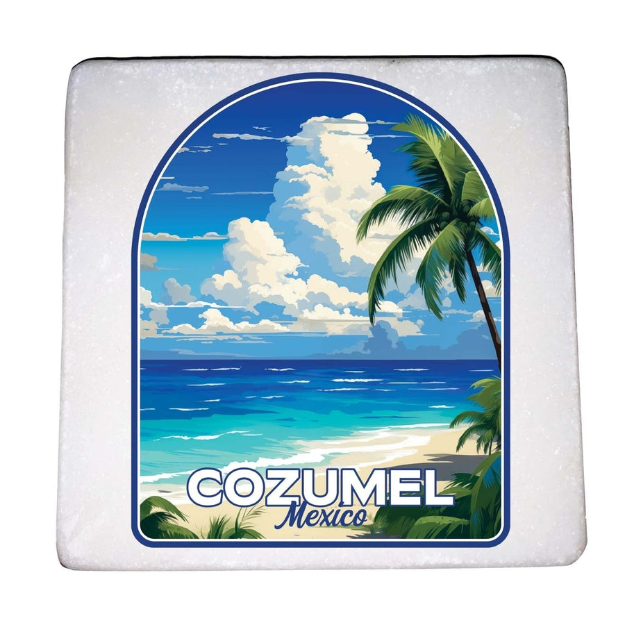 Cozumel Mexico Design C Souvenir 4x4-Inch Coaster Marble 4 Pack Image 1