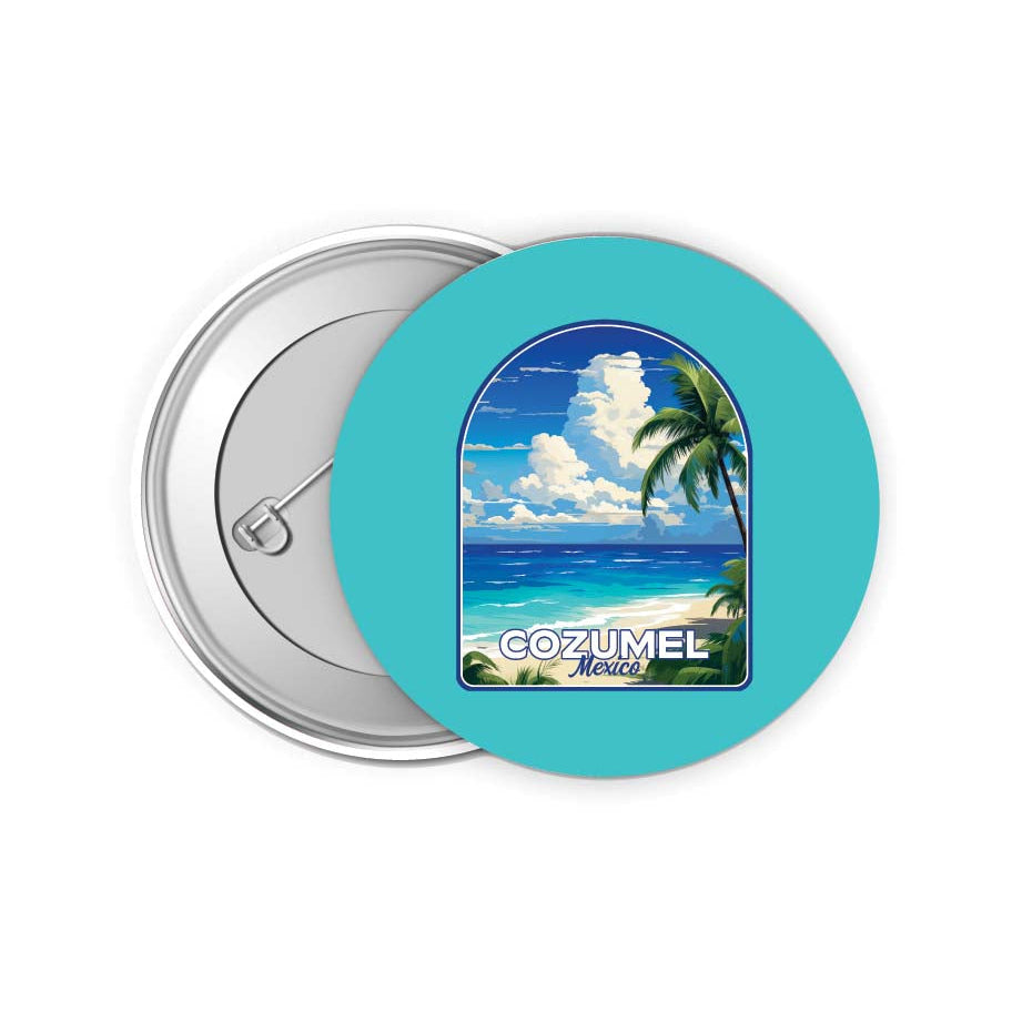 Cozumel Mexico Design C Souvenir Small 2-Inch Button Pin 4 Pack Image 1