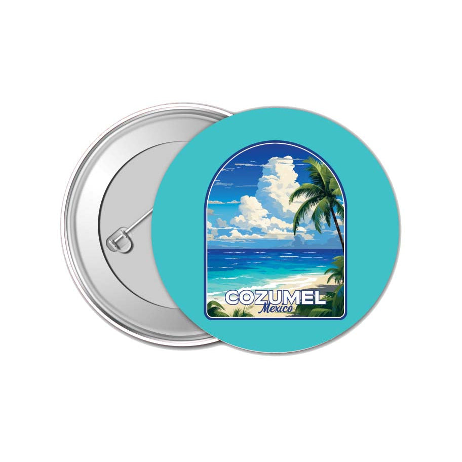 Cozumel Mexico Design C Souvenir Small 1-Inch Button Pin 4 Pack Image 1