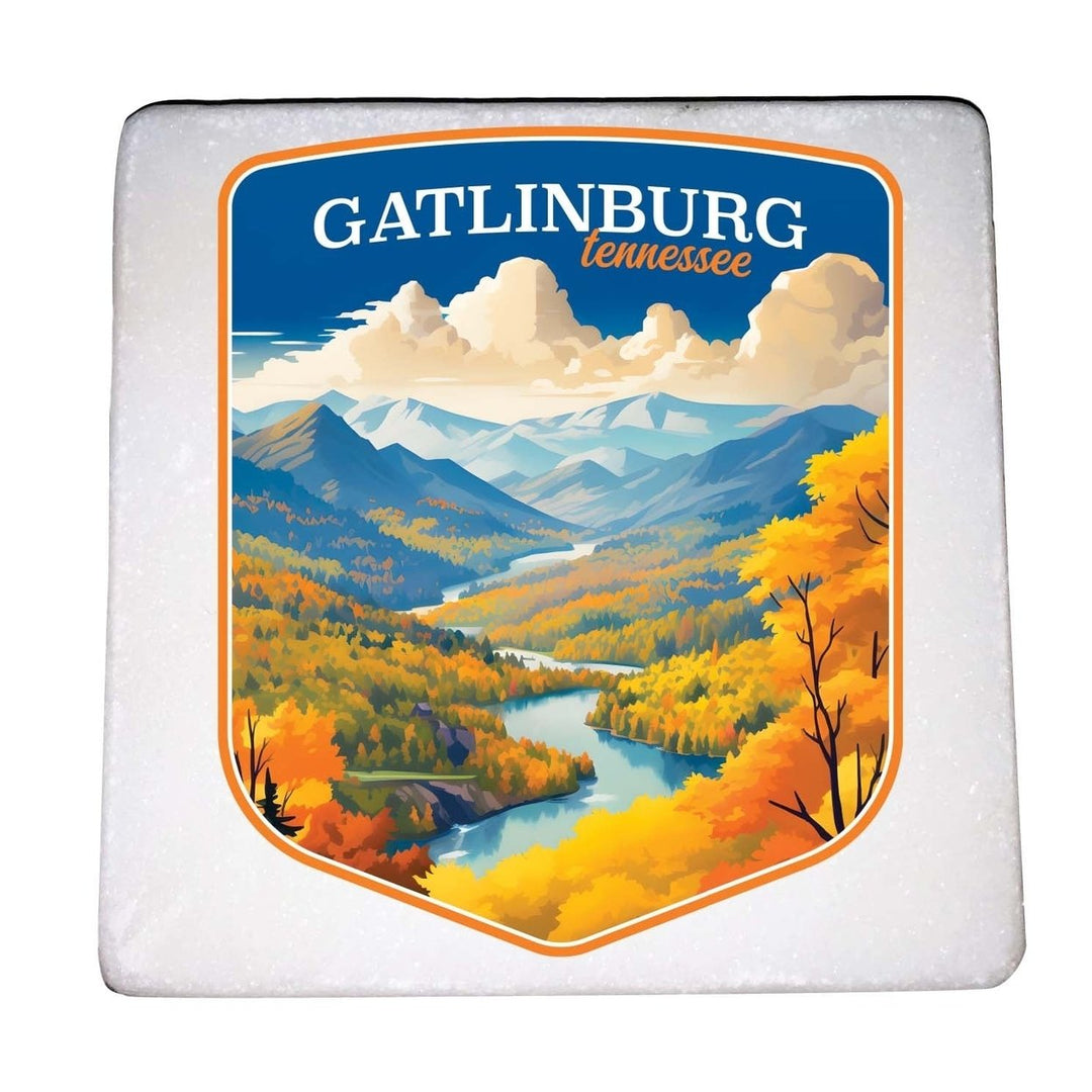 Gatlinburg Tennessee Design D Souvenir 4x4-Inch Coaster Marble 4 Pack Image 1