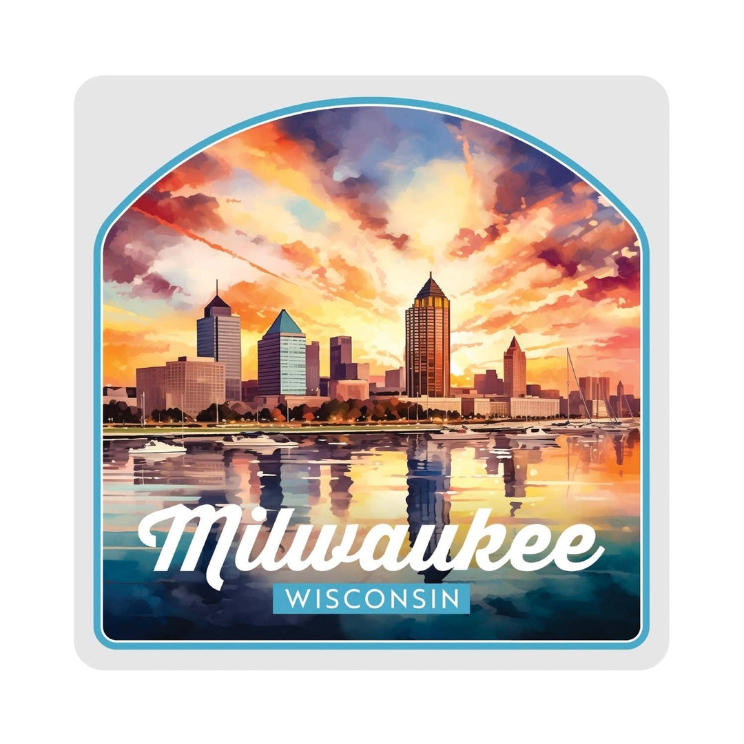 Milwaukee Wisconsin Design A Souvenir 4x4-Inch Coaster Acrylic 4 Pack Image 1