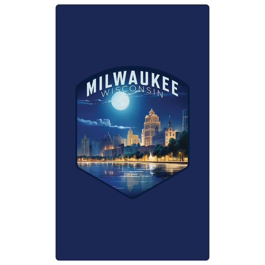 Milwaukee Wisconsin Design B Souvenir Metal Sign 9 x 15 Image 1