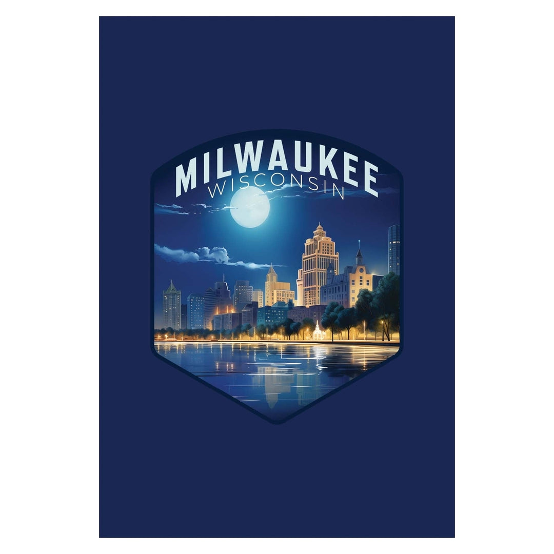 Milwaukee Wisconsin Design B Souvenir Wood sign with frame 5x7 Image 1