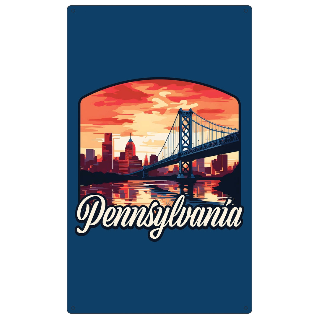 Pennsylvania Design A Souvenir Metal Sign 9 x 15 Image 1