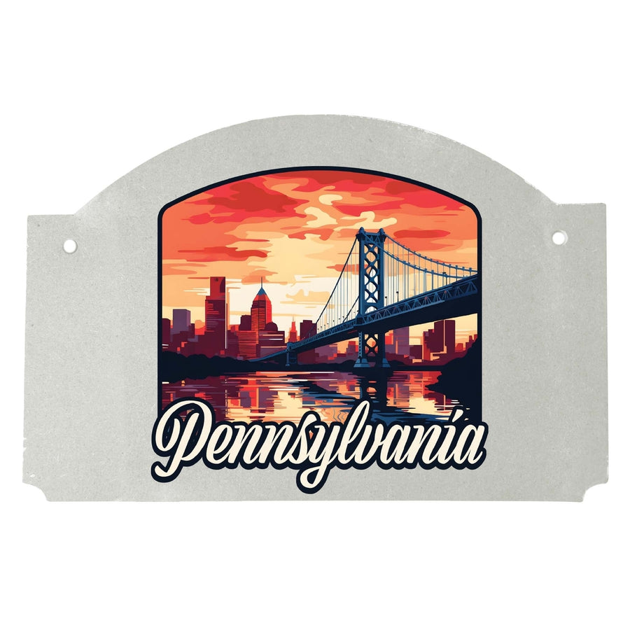 Pennsylvania Design A Souvenir Wood sign flat with string Image 1