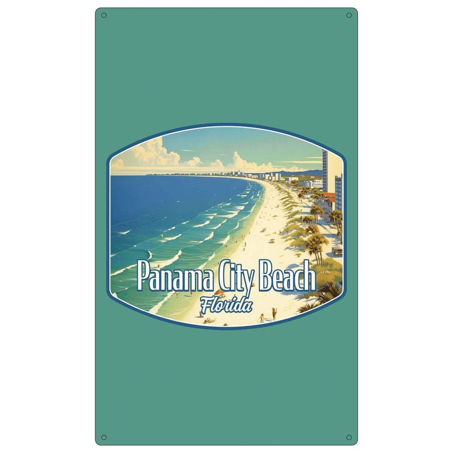 Panama City Beach Florida Design A Souvenir Metal Sign 9 x 15 Image 1