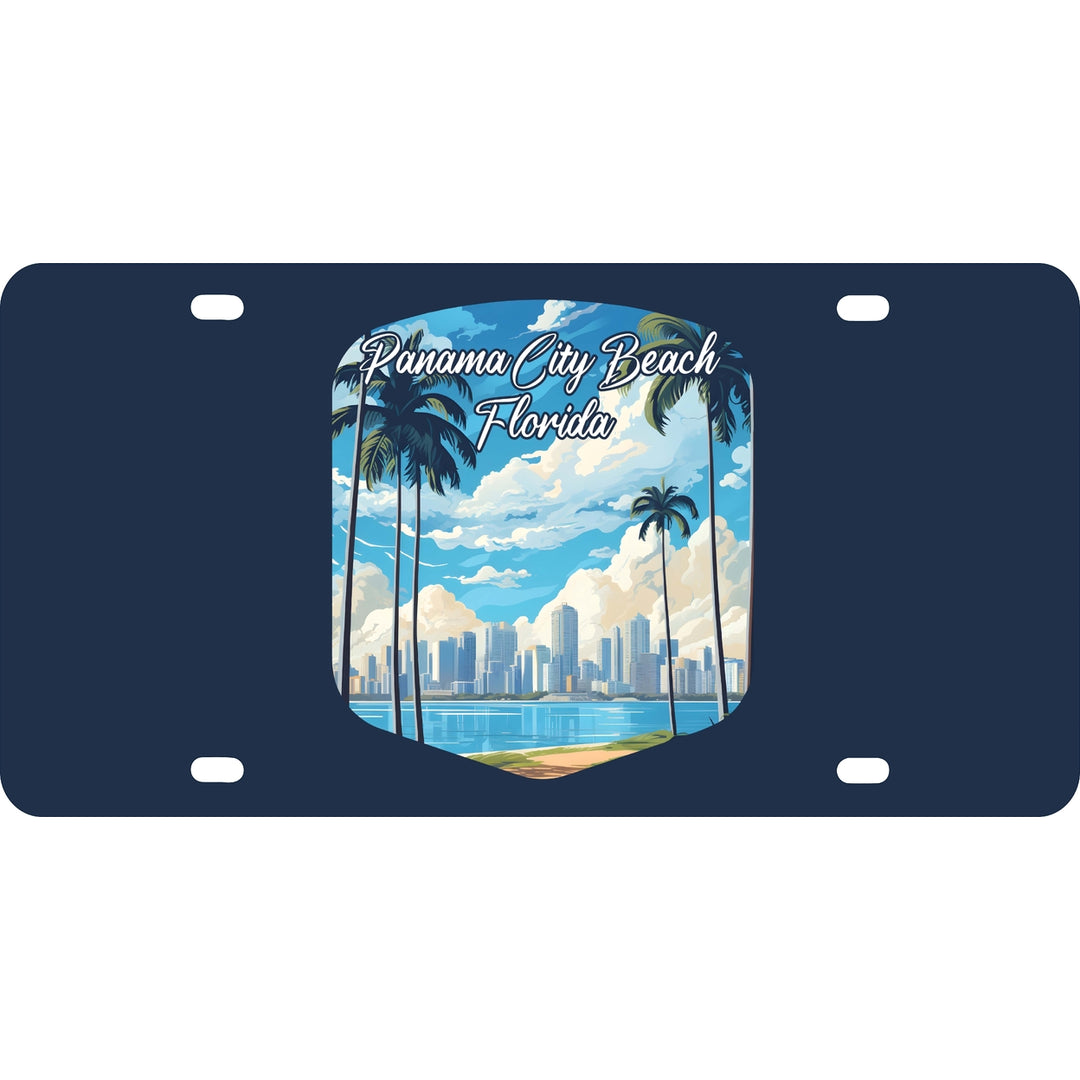 Panama City Beach Florida Design B Souvenir Mini Metal License Plate 4.75 x 2.25 inch Image 1