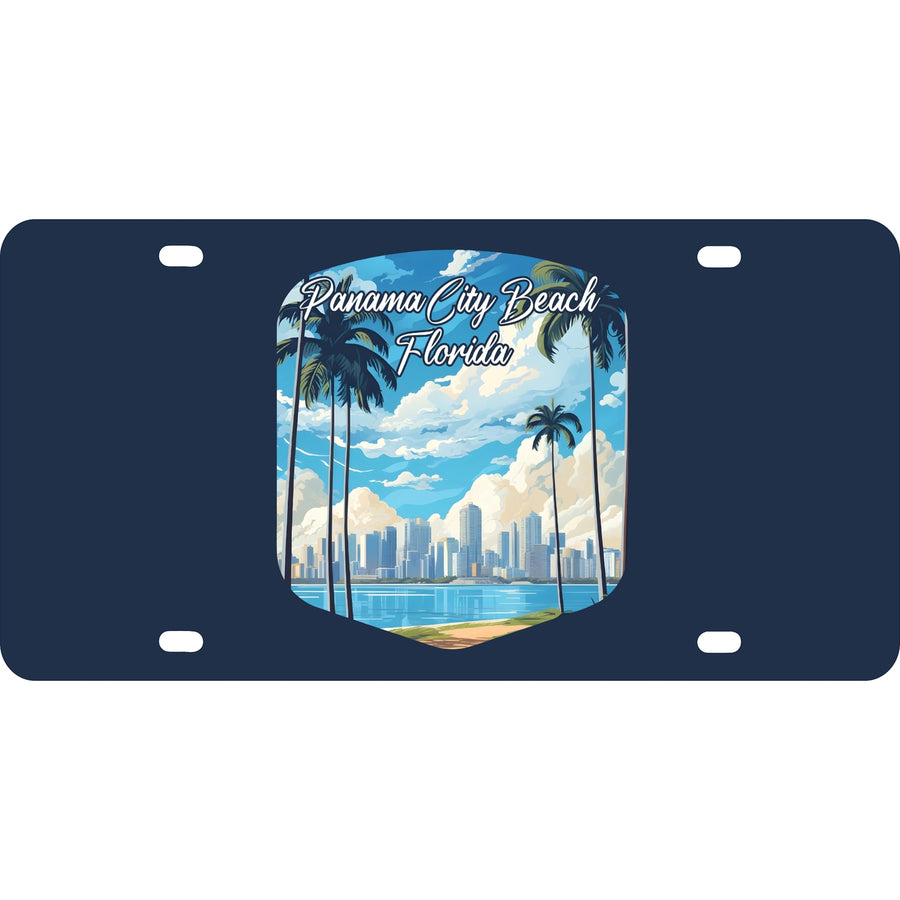 Panama City Beach Florida Design B Souvenir Mini Metal License Plate 4.75 x 2.25 inch Image 1