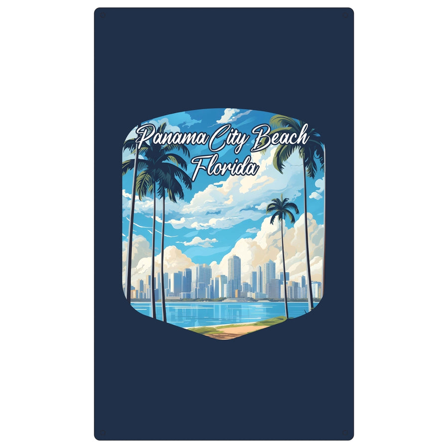 Panama City Beach Florida Design B Souvenir Metal Sign 9 x 15 Image 1