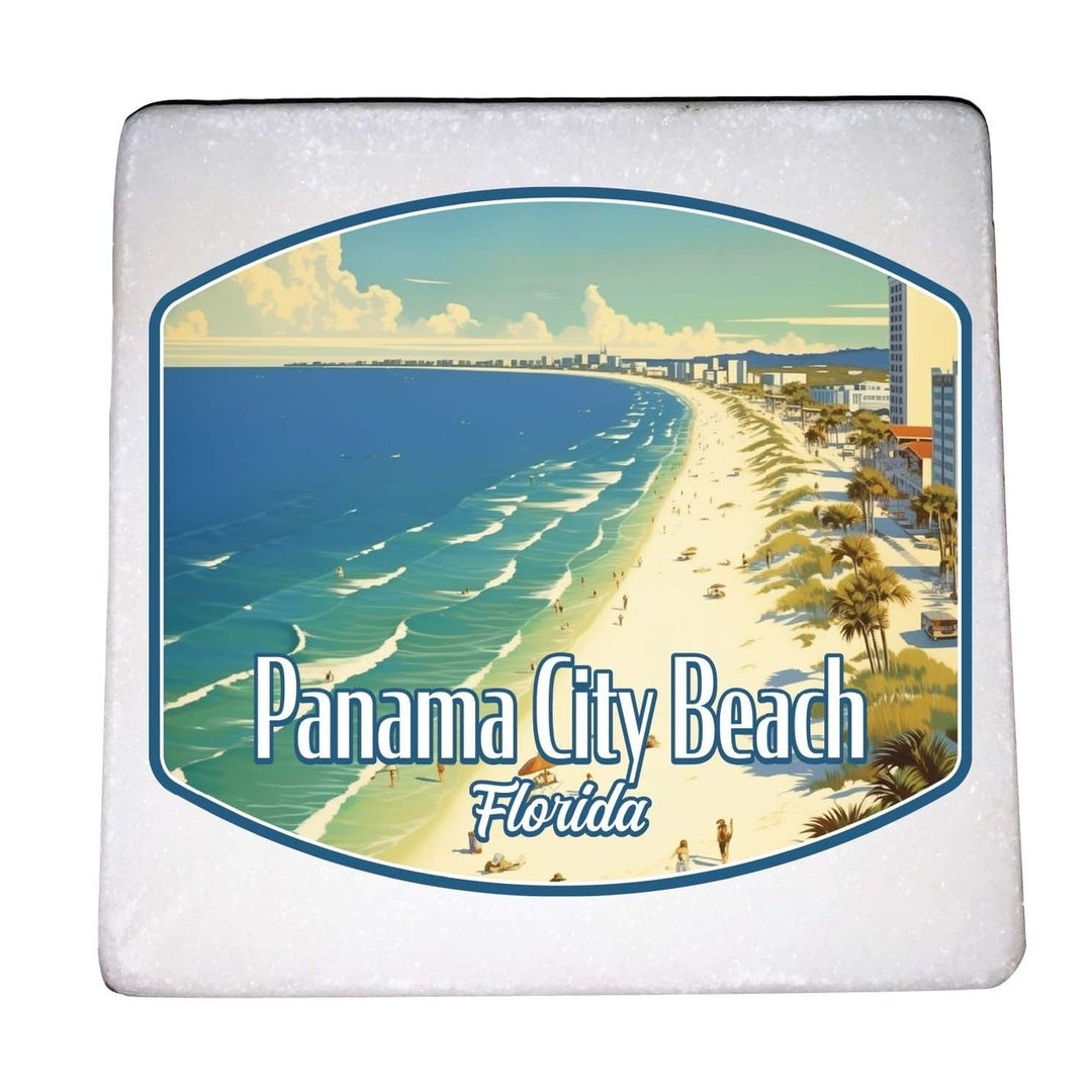 Panama City Beach Florida Design A Souvenir 4x4-Inch Coaster Marble 4 Pack Image 1