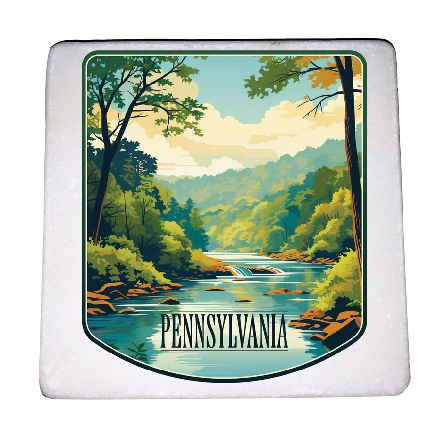 Pennsylvania Design B Souvenir 4x4-Inch Coaster Marble 4 Pack Image 1