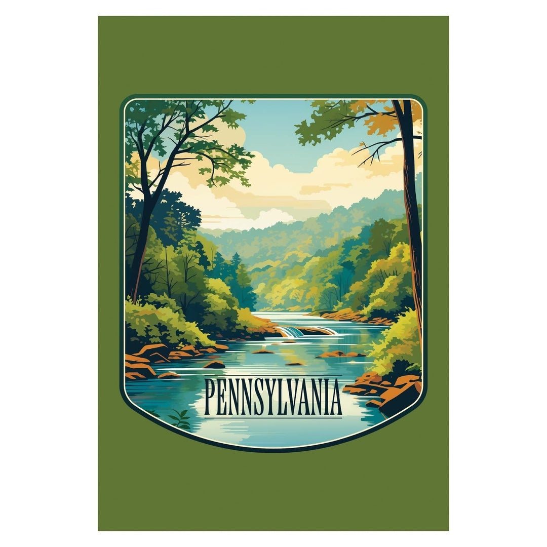 Pennsylvania Design B Souvenir Wood sign with frame 5x7 Image 1