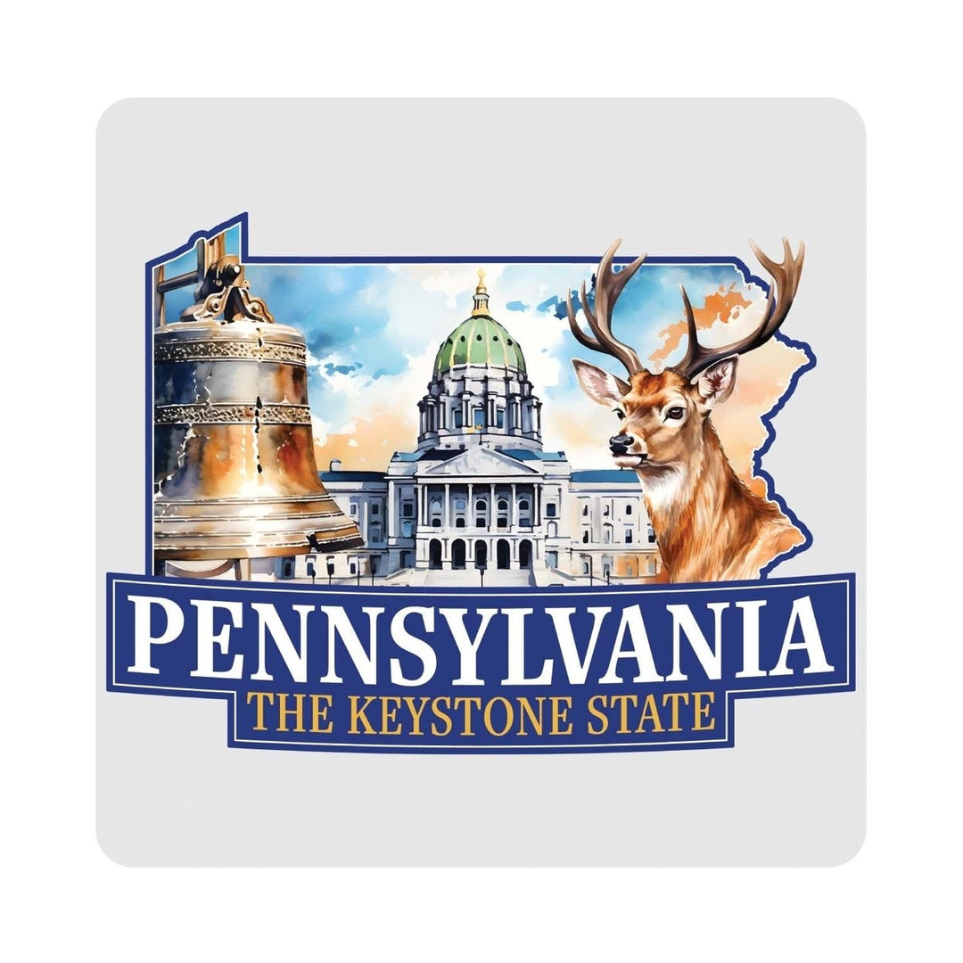 Pennsylvania Design D Souvenir 4x4-Inch Coaster Acrylic 4 Pack Image 1