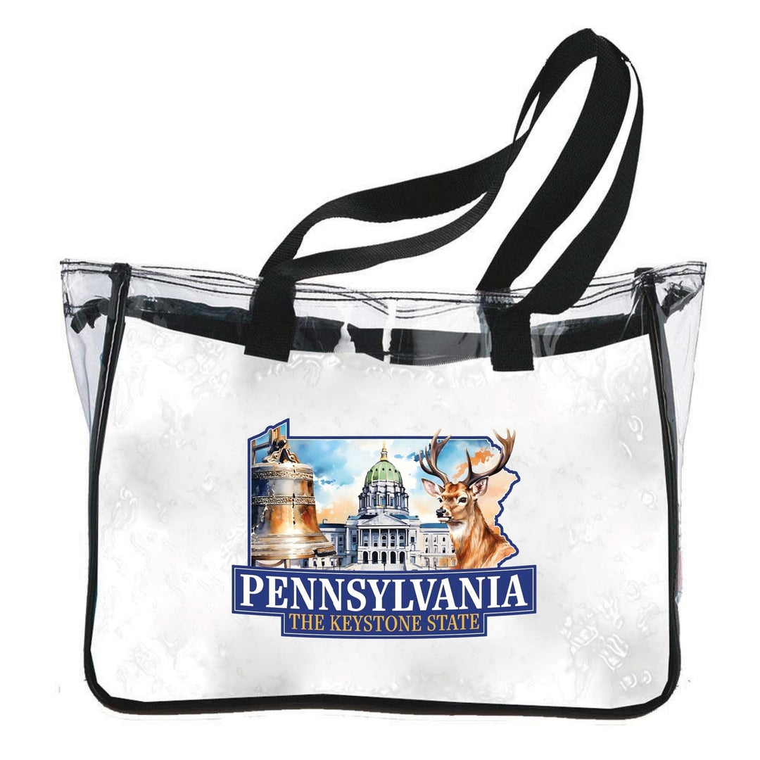 Pennsylvania Design D Souvenir Clear Tote Bag Image 1