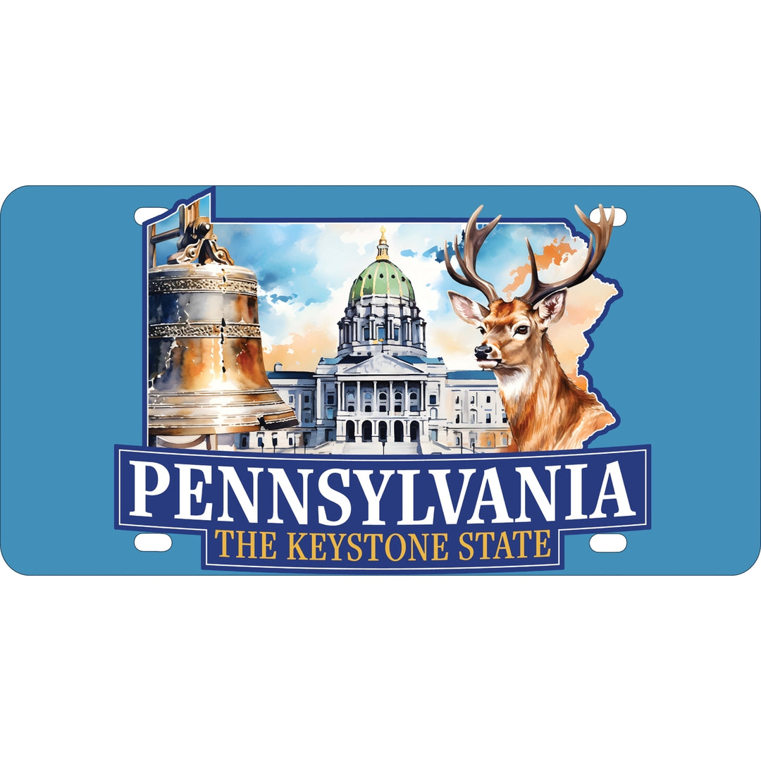 Pennsylvania Design D Souvenir Mini Metal License Plate 4.75 x 2.25 inch Image 1