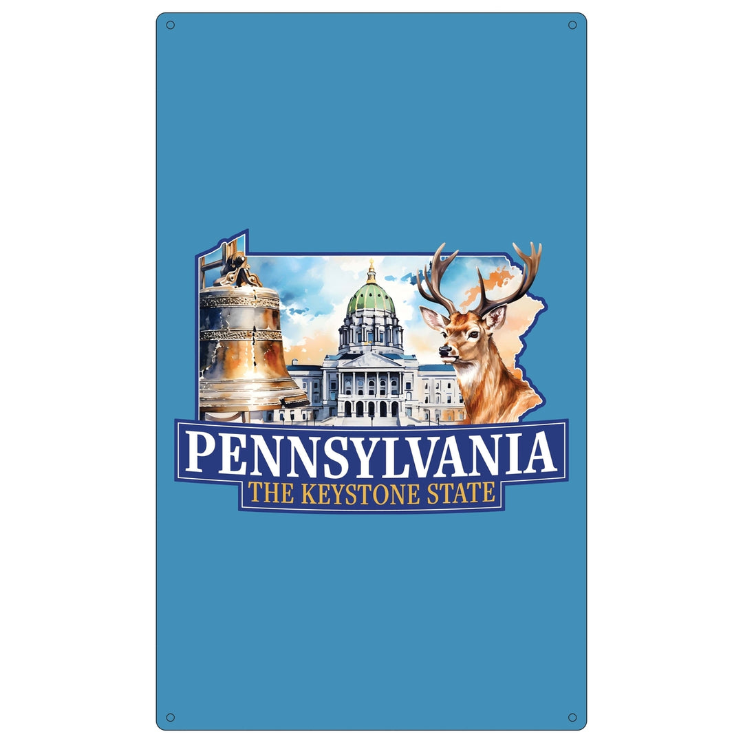 Pennsylvania Design D Souvenir Metal Sign 9 x 15 Image 1