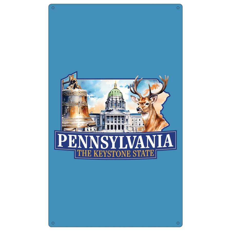 Pennsylvania Design D Souvenir Metal Sign 9 x 15 Image 1