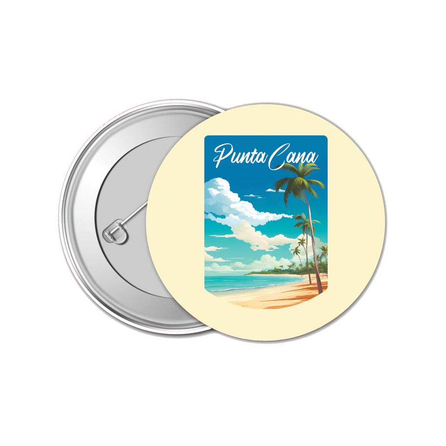 Punta Cana Dominican Republic Design D Souvenir Small 1-Inch Button Pin 4 Pack Image 1