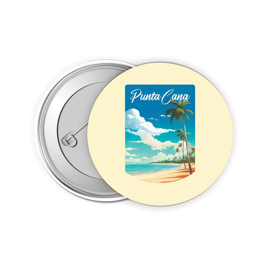 Punta Cana Dominican Republic Design D Souvenir Small 2-Inch Button Pin 4 Pack Image 1