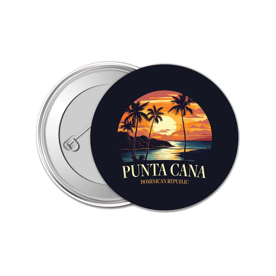 Punta Cana Dominican Republic Design E Souvenir Small 1-Inch Button Pin 4 Pack Image 1