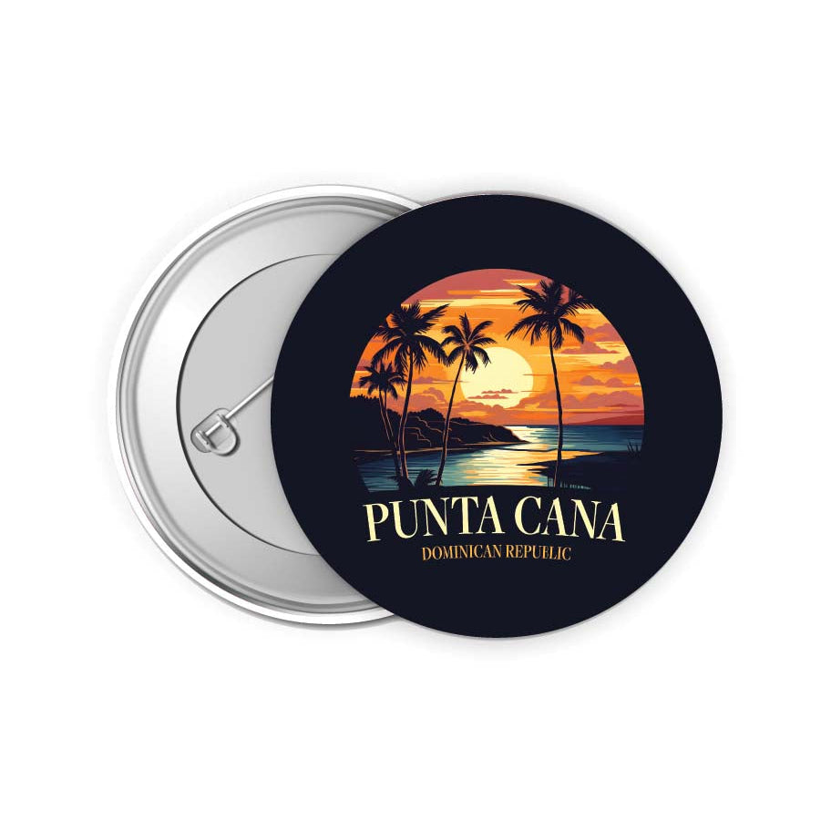 Punta Cana Dominican Republic Design E Souvenir Small 2-Inch Button Pin 4 Pack Image 1